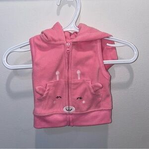 5/$15 Carter's Pink Fleece Baby Vest with Hood
